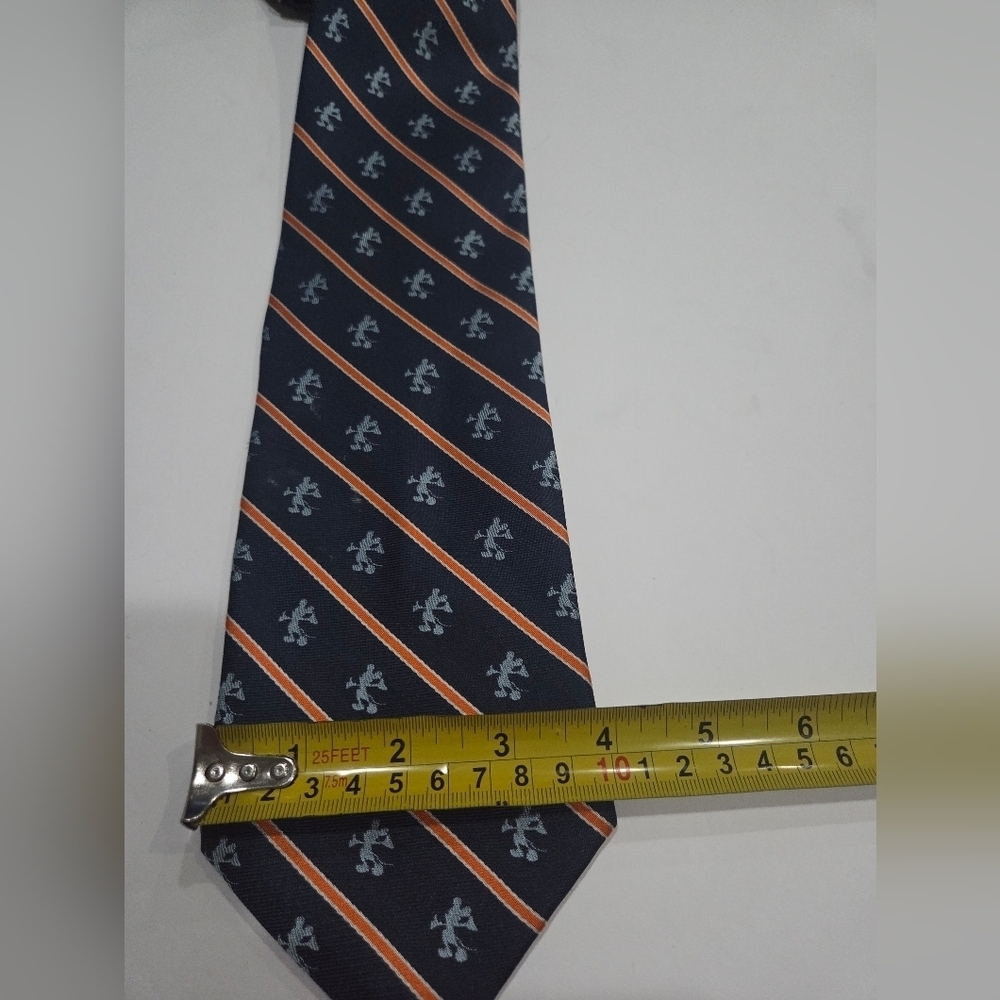 Walt Disney World Elegant Navy Blue and Orange Men's Tie - Picture 4 of 5